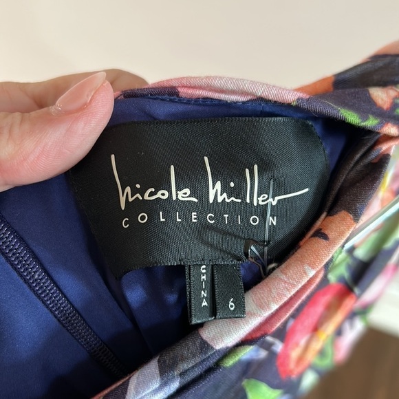 Nicole  Miller Watercolor Ruffle Ruched Floral Skirt - Picture 6 of 8